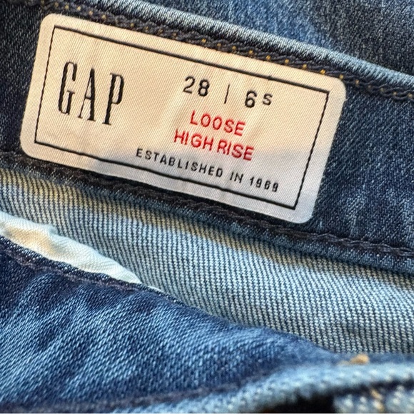 Gap Loose High Rise Jeans, Sz 6 Short - Picture 13 of 14